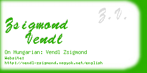 zsigmond vendl business card
